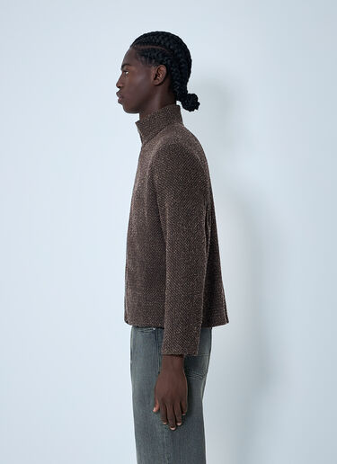 Our Legacy Knit Zip-Up Sweater Brown our0162016