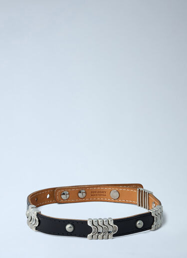 OUR LEGACY Wave Leather Chocker Necklace Black our0262016