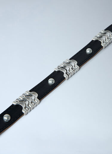 Wave Leather Chocker Necklace OUR LEGACY Wave Leather Chocker Necklace Black our0262016