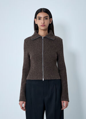 OUR LEGACY Knit Zip-Up Sweater Brown our0262022