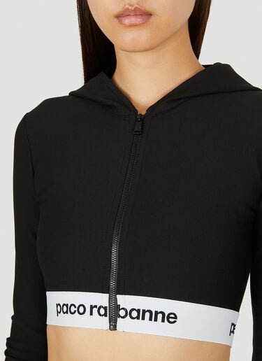 Cropped Hooded Sweatshirt Rabanne Cropped Hooded Sweatshirt Black pac0250034