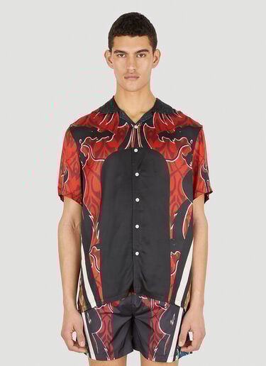 Phipps Dragon Print Bowling Shirt Red phi0148002