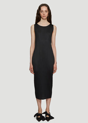 Pleats Please Issey Miyake Basics Sleeveless Dress Black plp0235004