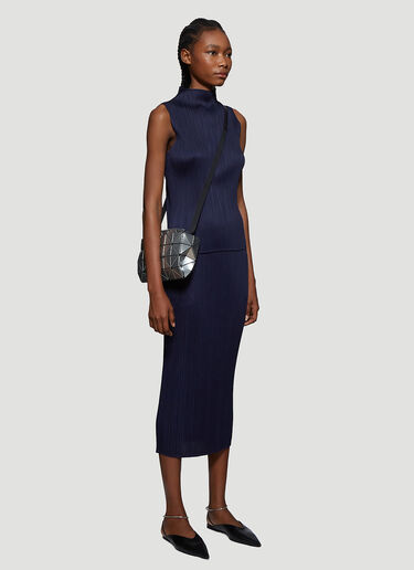 Pleats Please Issey Miyake Basics Sleeveless Top Dark Blue plp0238007