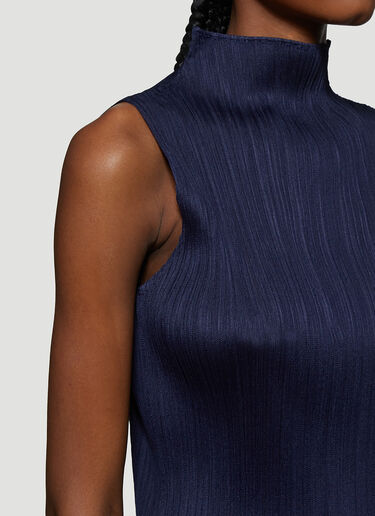 Pleats Please Issey Miyake Basics Sleeveless Top Dark Blue plp0238007