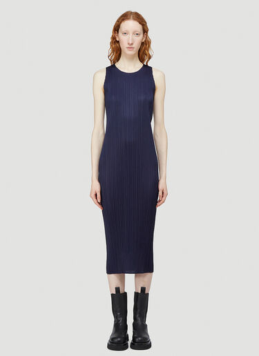 Pleats Please Issey Miyake Basics Sleeveless Dress Blue plp0242010