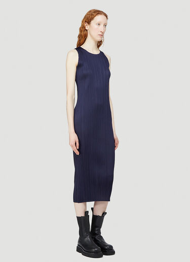 Pleats Please Issey Miyake Basics Sleeveless Dress Blue plp0242010