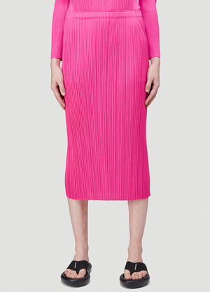Pleats Please Issey Miyake Basics Pleated Skirt Pink plp0244019