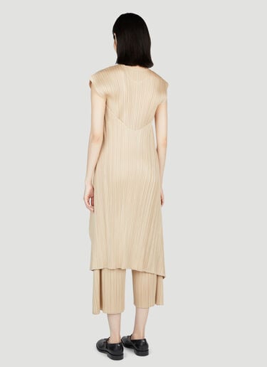 Pleats Please Issey Miyake Waterfall Plissé Vest Beige plp0253024