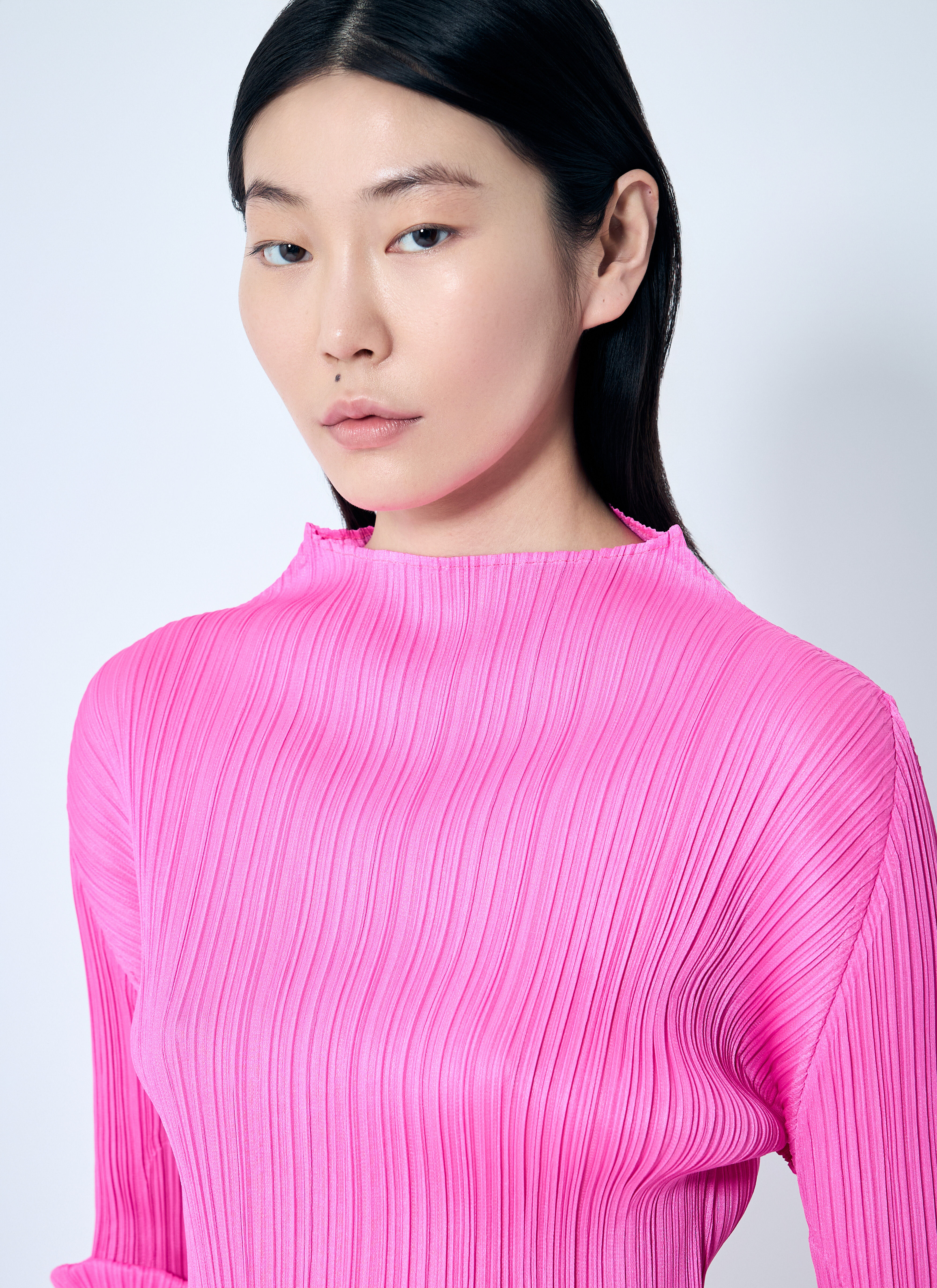 SALEPLEATS PLEASE ISSE MIYAKEトップス ハイネック ISSEY MIYAKE Pleats Please Long Sleeve Top Fuchsia Pink Size