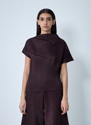 Draped Pleated Shirt Pleats Please Issey Miyake Draped Pleated Shirt Brown plp0262006