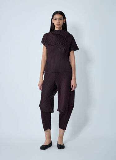 Draped Pleated Shirt Pleats Please Issey Miyake Draped Pleated Shirt Brown plp0262006
