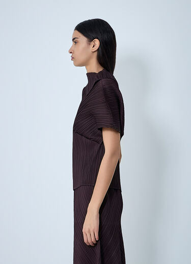 Draped Pleated Shirt Pleats Please Issey Miyake Draped Pleated Shirt Brown plp0262006