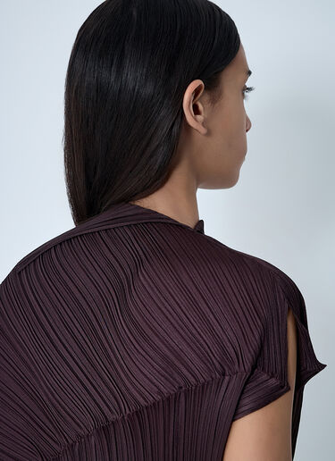Draped Pleated Shirt Pleats Please Issey Miyake Draped Pleated Shirt Brown plp0262006