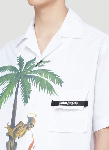 Skeleton Bowling Shirt Palm Angels Skeleton Bowling Shirt White pma0139011