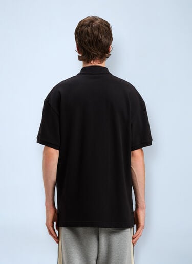 Logo Motif Polo Shirt Palm Angels Logo Motif Polo Shirt Black pma0160025