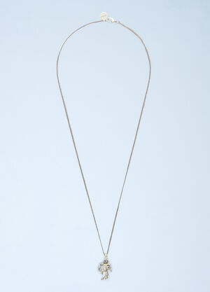 Palm Angels Melted Palm Necklace Grey pma0160039