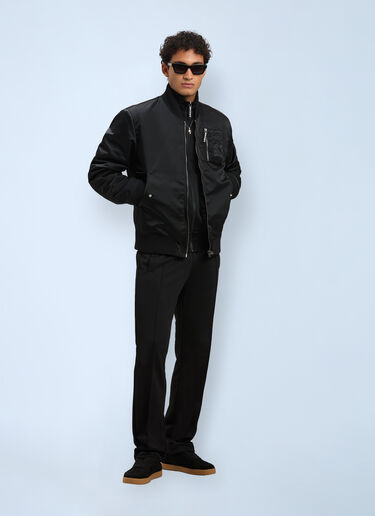 Palm Angels Logo Print Bomber Jacket Black pma0160048