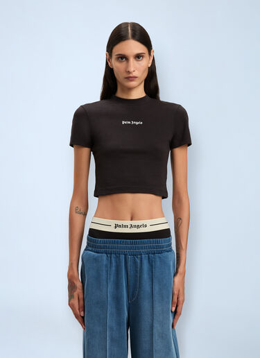 Palm Angels Logo Motif T-Shirt Black pma0260051