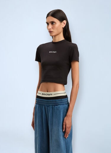 Palm Angels Logo Motif T-Shirt Black pma0260051