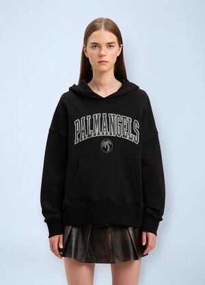 Palm Angels Logo Motif Hooded Sweatshirt Black pma0260062