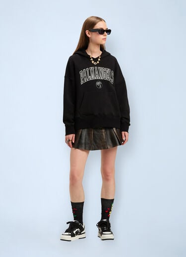 Palm Angels Logo Motif Hooded Sweatshirt Black pma0260062