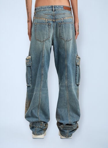 Metal Brushed Cargo Pants Palm Angels Metal Brushed Cargo Pants Blue pma0260072