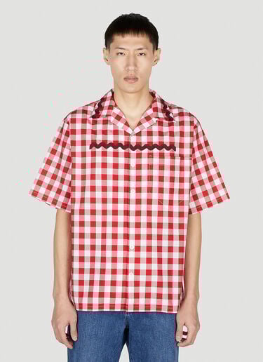 Prada Gingham Shirt Red pra0152005
