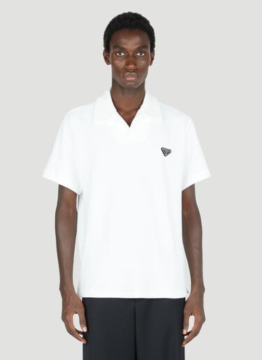毛圈布徽标贴饰 Polo 衫 Prada 毛圈布徽标贴饰 Polo 衫 白色 pra0153008