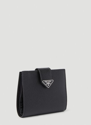 Prada Logo Plaque Wallet Black pra0153027