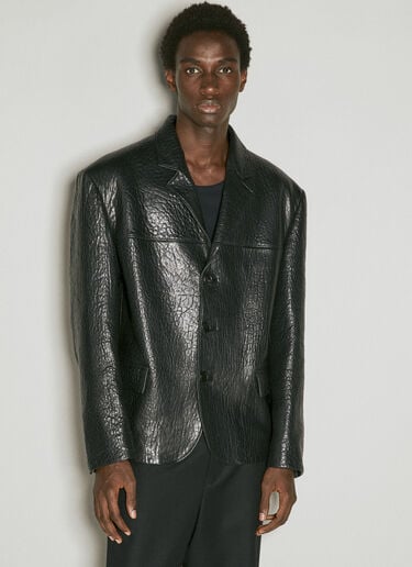 Pebbled Leather Blazer Prada Pebbled Leather Blazer Black pra0155003