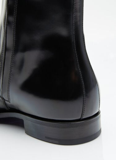 Brushed Leather Boots Prada Brushed Leather Boots Black pra0155019
