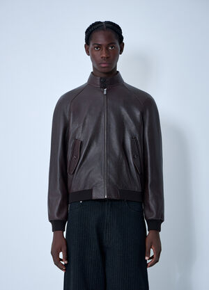 Prada Leather Jacket Brown pra0162001