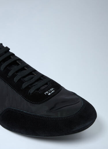Prada Collapse Re-Nylon And Suede Sneakers Grey pra0162018