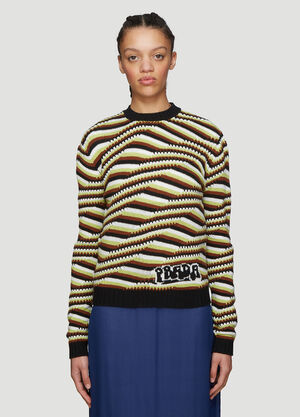 Prada Striped Cashmere Sweater Brown pra0235014