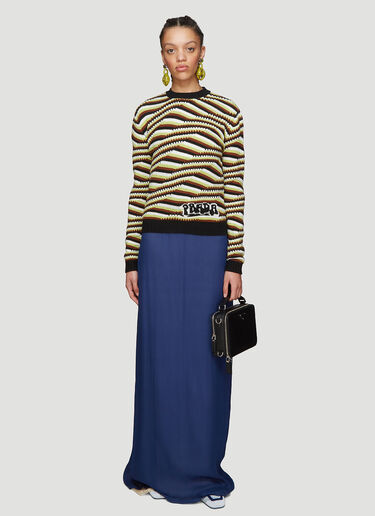 Striped Cashmere Sweater Prada Striped Cashmere Sweater Brown pra0235014