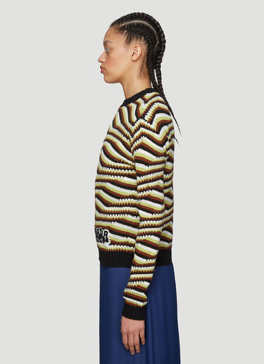 Striped Cashmere Sweater Prada Striped Cashmere Sweater Brown pra0235014