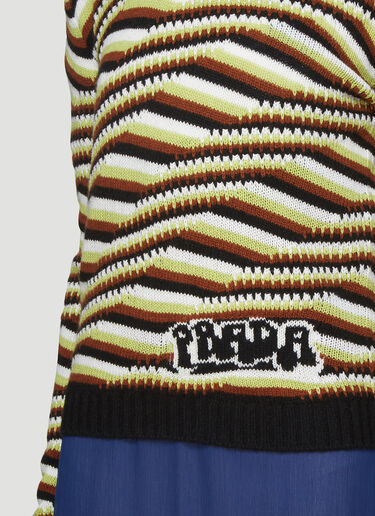 Striped Cashmere Sweater Prada Striped Cashmere Sweater Brown pra0235014