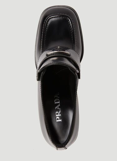 徽标铭牌高跟乐福鞋 Prada 徽标铭牌高跟乐福鞋 黑色 pra0254019