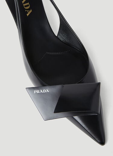Logo Slingback Heels Prada Logo Slingback Heels Black pra0254050
