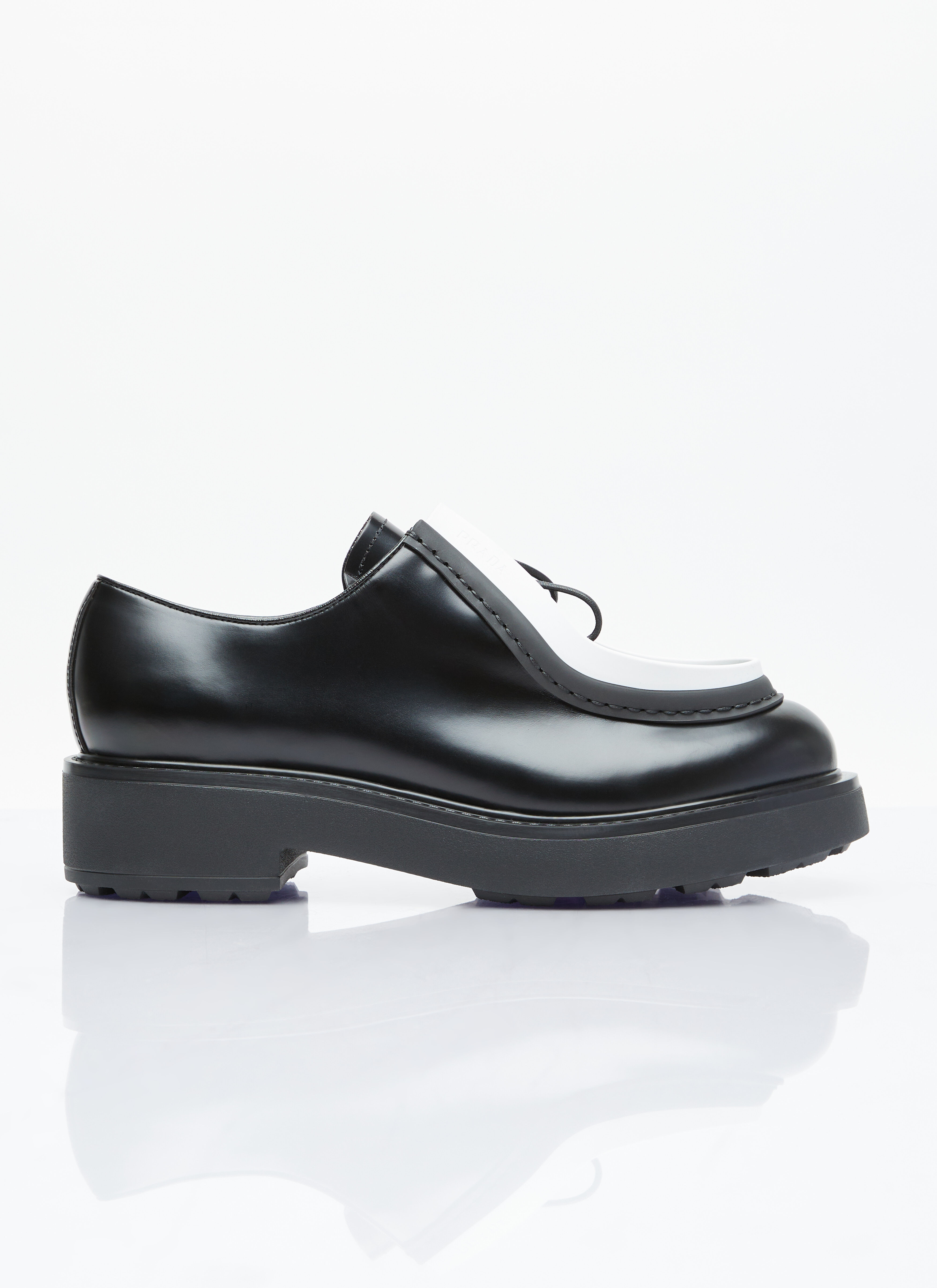靴 prada lace up derby Prada Brushed Leather Derby Shoes | Saks Fifth Avenue