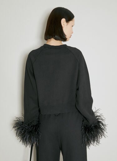 깃털 커프스 스웨트셔츠 Prada 깃털 커프스 스웨트셔츠 블랙 pra0255003