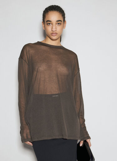 Semi-Sheer Top Prada Semi-Sheer Top Brown pra0256005