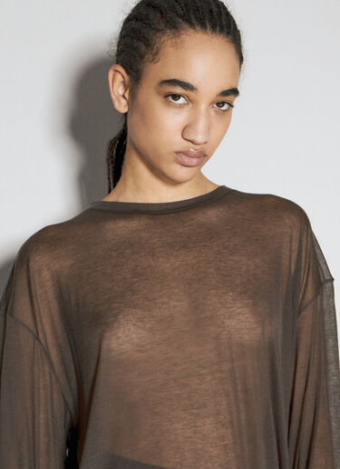 Semi-Sheer Top Prada Semi-Sheer Top Brown pra0256005