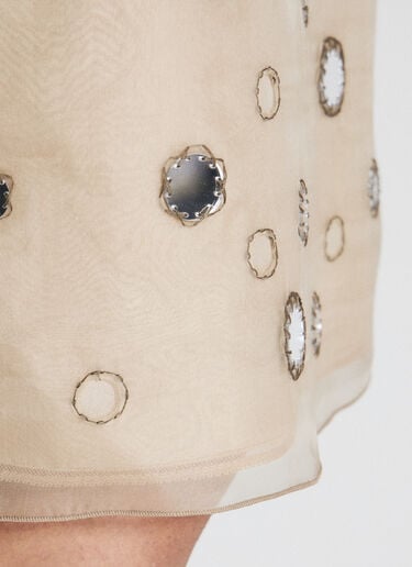 Mirror-Embellished Organza Midi-Skirt Prada Mirror-Embellished Organza Midi-Skirt Beige pra0256009