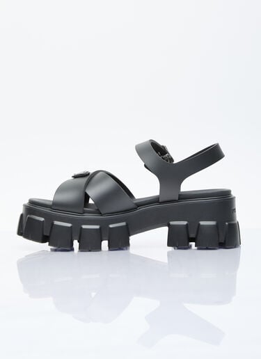 Prada 로고 플라크 고무 샌들 블랙 pra0256025
