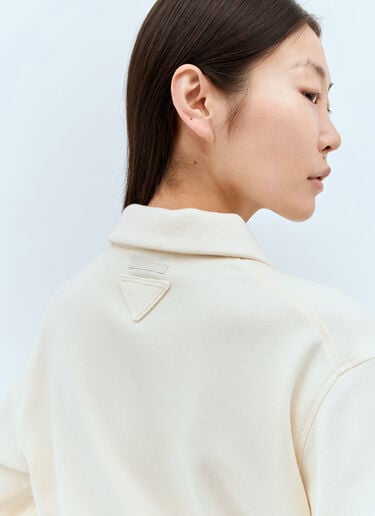 Prada 로고 프린트 폴로 탑  크림 pra0258005