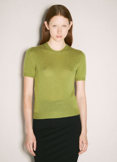 Cashmere T-Shirt Prada Cashmere T-Shirt Green pra0258053