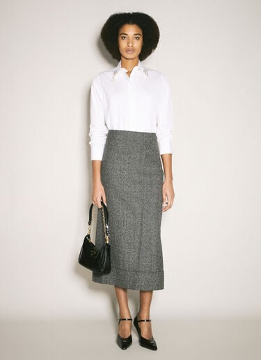 Embroidered Poplin Shirt Prada Embroidered Poplin Shirt White pra0259014