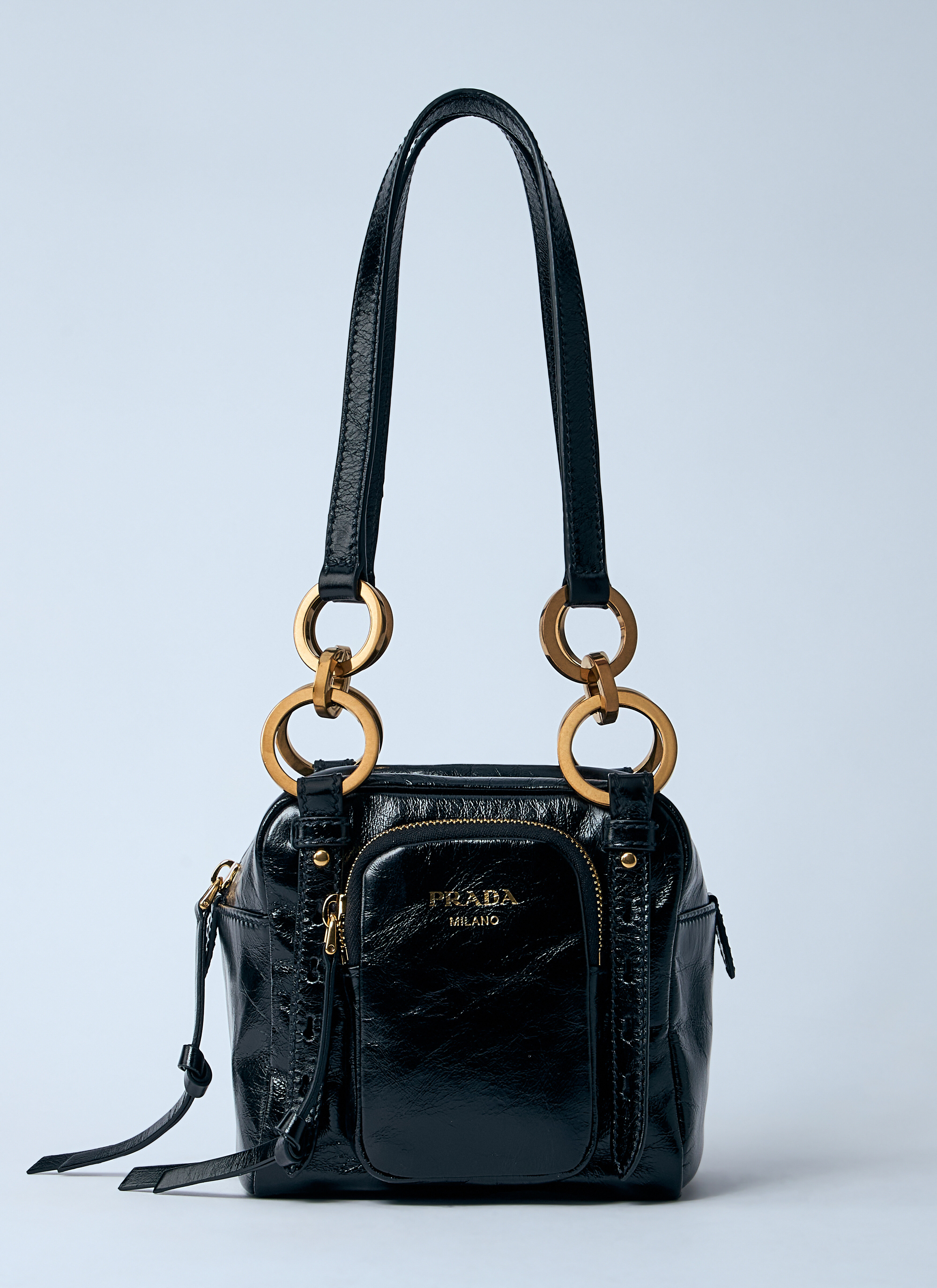 Prada Women's' Mini Dangle Leather Handbag in Black | LN-CC®
